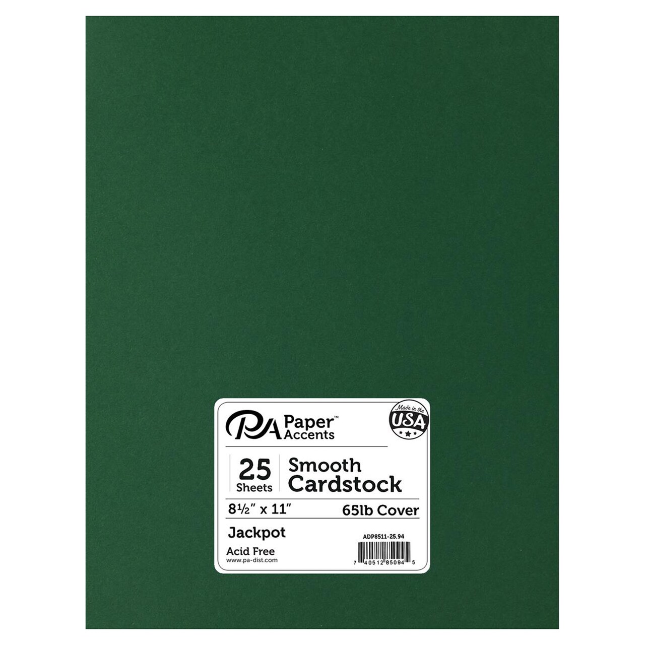 PA Paper Accents Smooth Cardstock 8.5" x 11" Jackpot, 65lb colored cardstock paper for card making, scrapbooking, printing, quilling and crafts, 25 piece pack